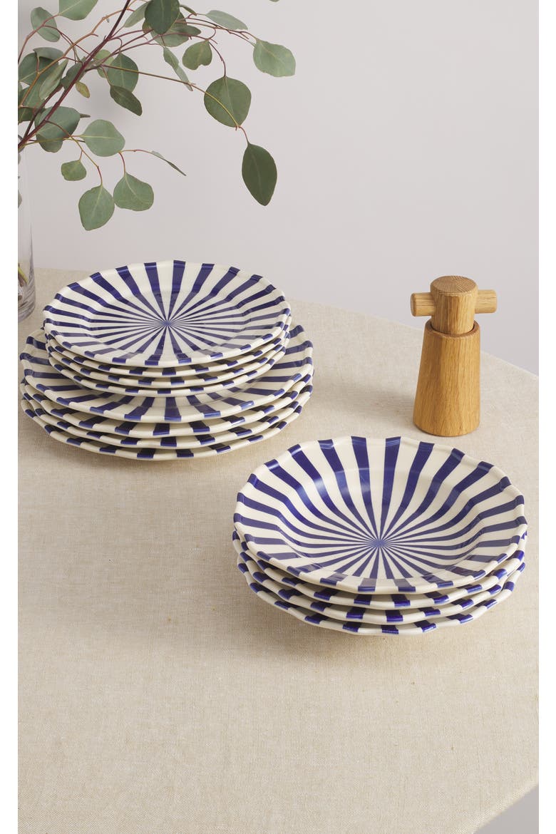 Mafalda 12 Piece Set with Pasta Bowl, Main, color, Blue/Cream
