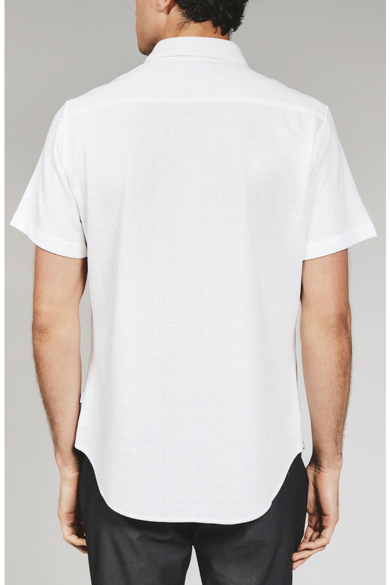 Camino Short Sleeve Knit Button-Up Shirt, Alternate, color, WHITE