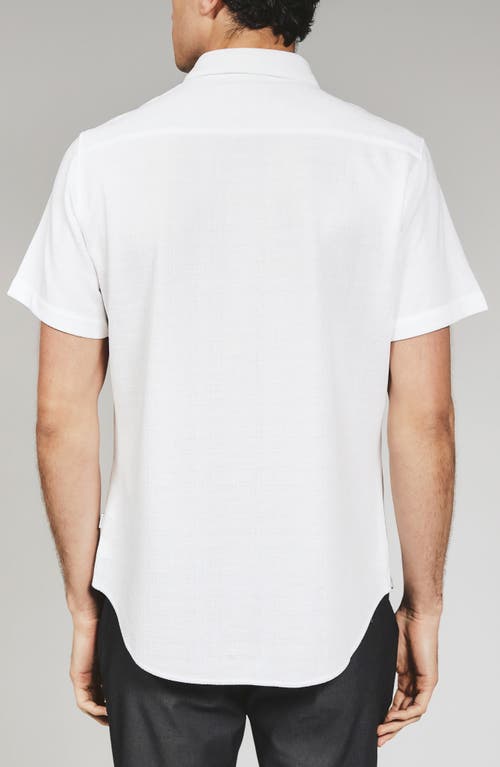 7 Diamonds Camino Short Sleeve Knit Button-up Shirt In White