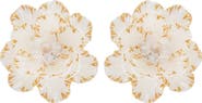 Panacea White Enamel Flower Earrings