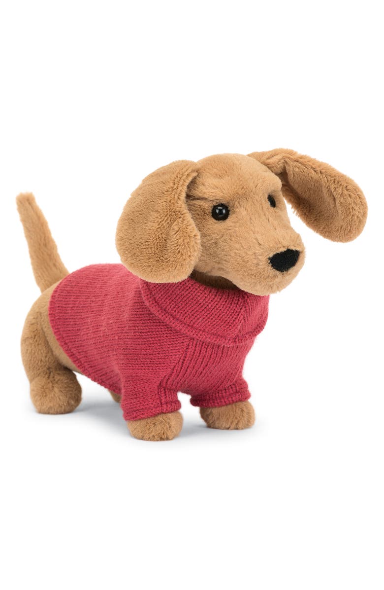 Jellycat Sweater Sausage Dog Stuffed Animal, Main, color,