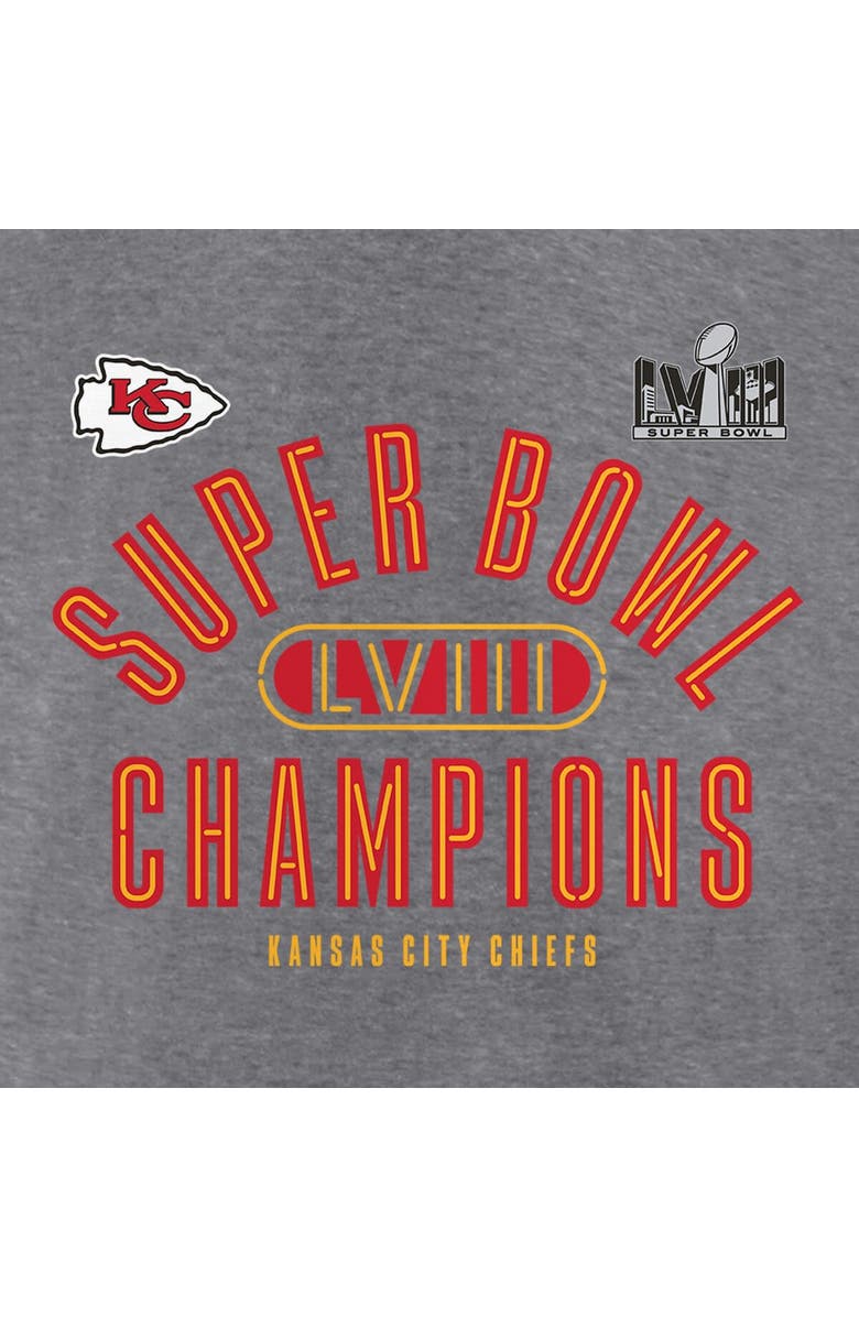FANATICS Women's Fanatics Branded  Heather Gray Kansas City Chiefs Super Bowl LVIII Champions Under the Lights Tri-Blend 3/4-Sleeve T-Shirt, Alternate, color, 
