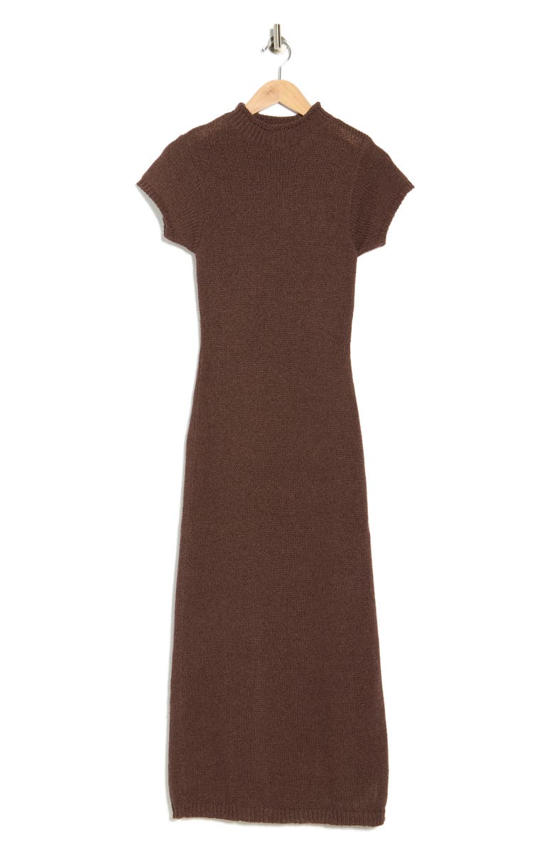 LE LIS Roll Neck Sweater Dress, Alternate, color, Brown