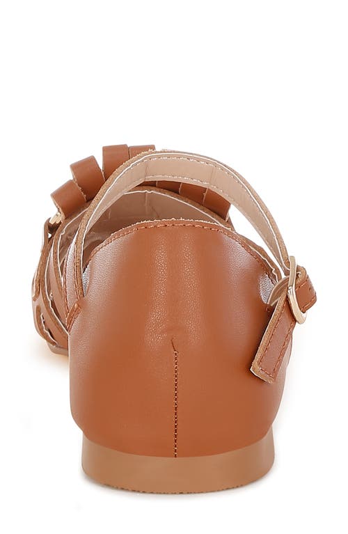 Rag & Co Women's Yellow / Orange Ramita Horsebit Fringe Flat Sandals In Tan In Tan