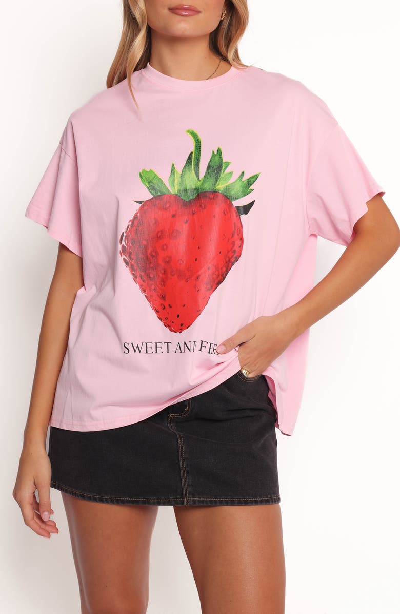 Petal & Pup Cerise Strawberry Graphic T-Shirt, Alternate, color, Strawberry