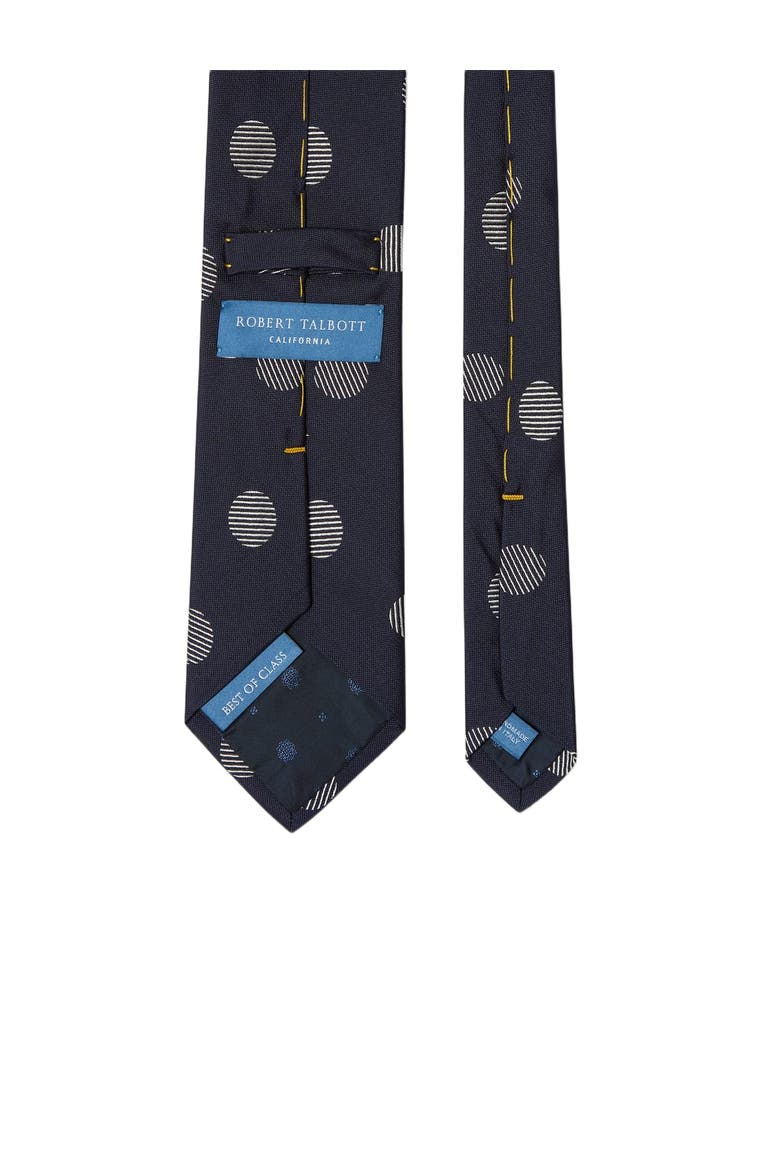 Robert Oval Geo Jacquard Best of Class Necktie, Alternate, color, Navy