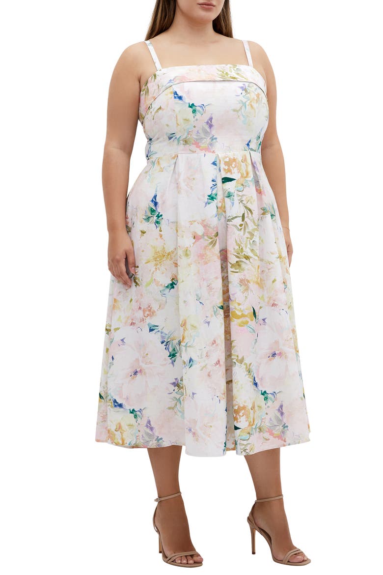 Garden of Love Fit & Flare Dress, Main, color, GARDEN OF LOVE