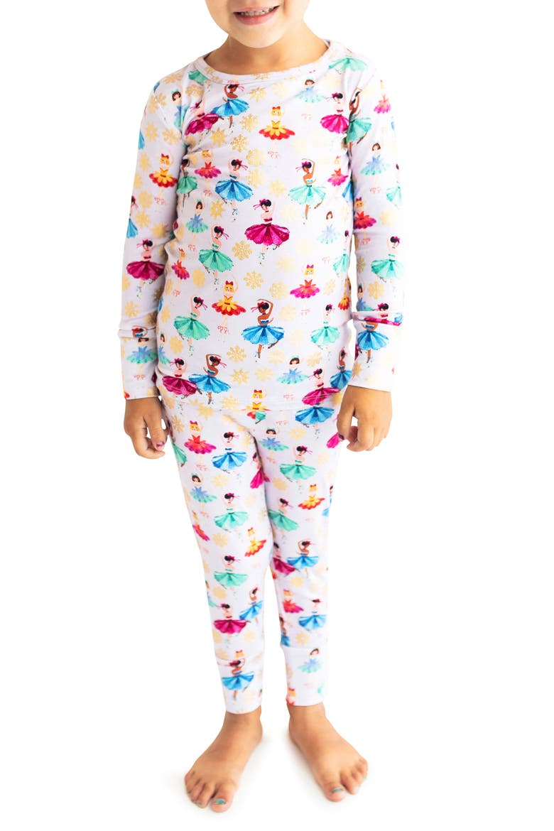 Adalyn Winter Skaters Fitted Two-Piece Pajamas, Alternate, color, LIGHT/ PASTEL PURPLE