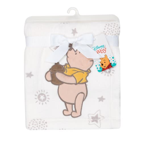 Lambs & Ivy Disney Baby Winnie The Pooh Fleece Appliqued Baby Blanket In White