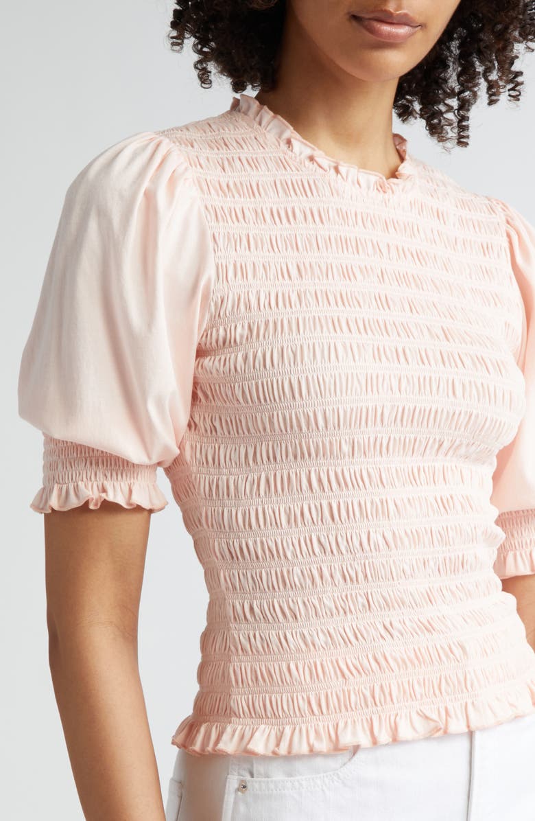 Veronica Beard Langston Smock Cotton Top, Alternate, color,