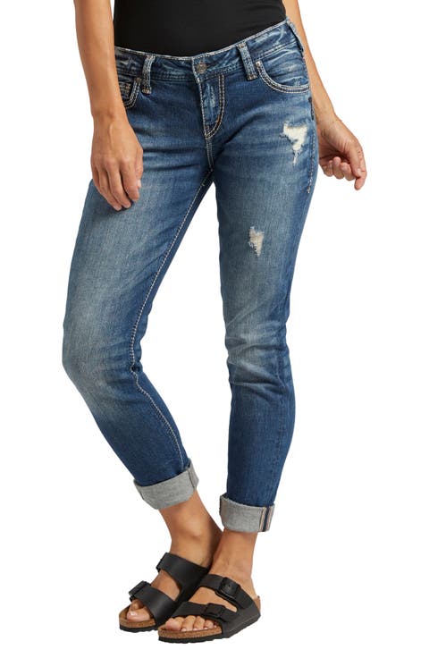 Girlfriend Distressed Jeans