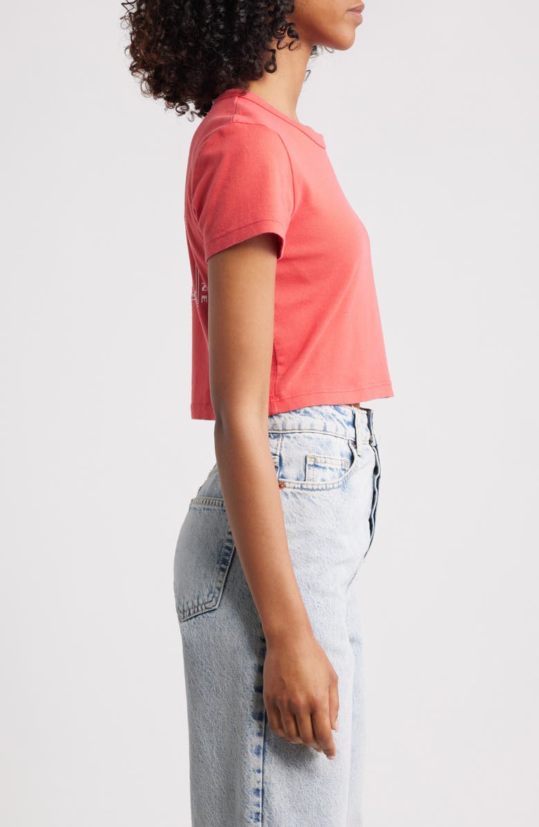 Junk Food Budweiser Label Crop Cotton Graphic T-Shirt, Alternate, color, Red