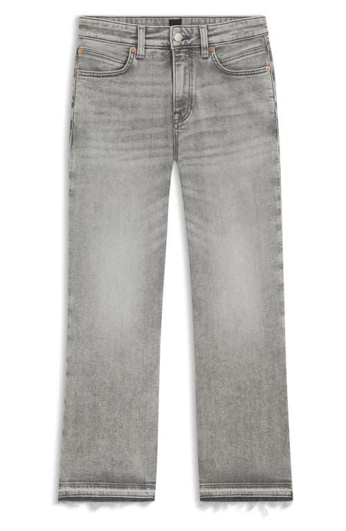 Hugo Boss Boss Orange Crop Soft Kick Flare Jeans In Gray