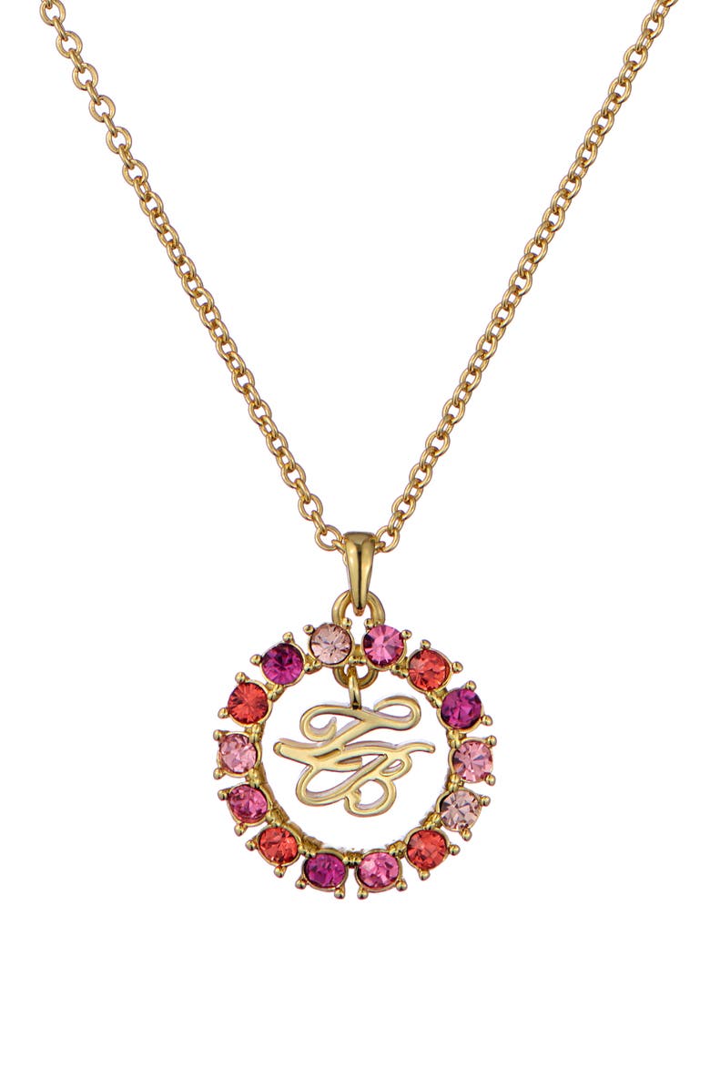 Ted Baker Molli Monogram Crystal Pendant Necklace, Main, color, 