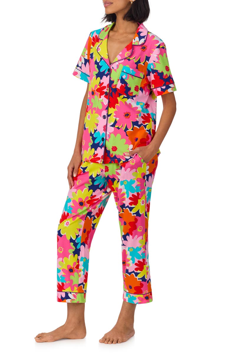 BedHead Pajamas x Trina Turk Print Crop Stretch Jersey Pajamas, Alternate, color, 