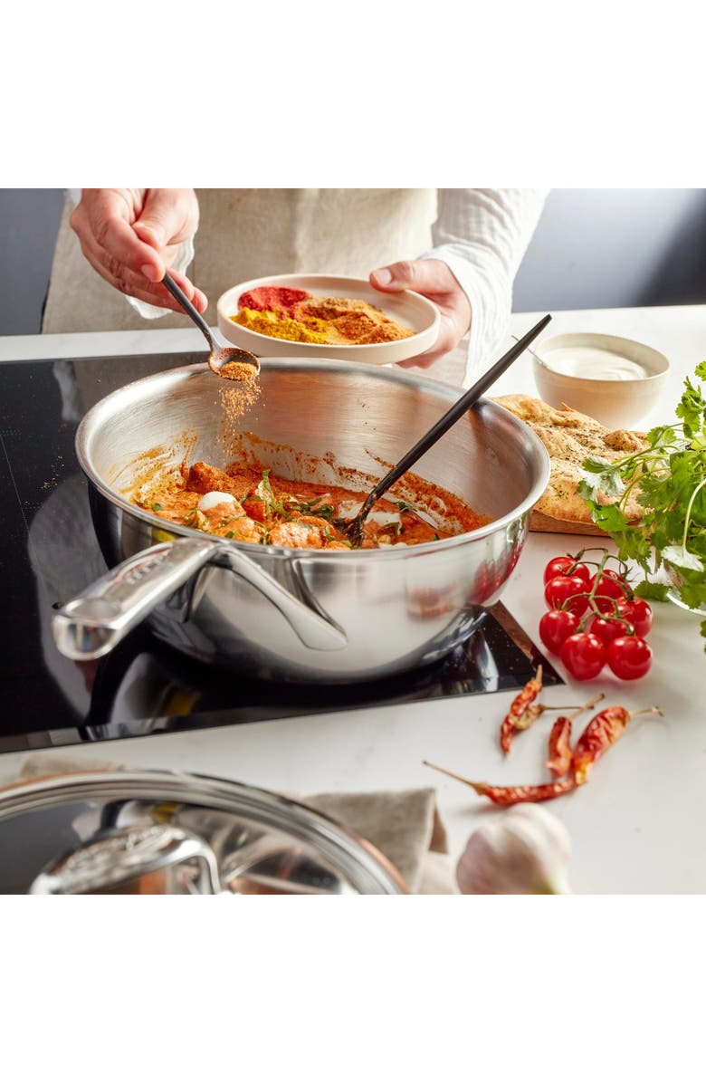 Demeyere Atlantis 3.5-Quart Stainless Steel Conic Sauté Pan/Saucier & Lid, Alternate, color, Stainless Steel