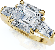 Bliss Diamond Certified 2 1/2Ct Paulina Asscher Dut Diamond Engagement Ring 14k Gold Lab Grown