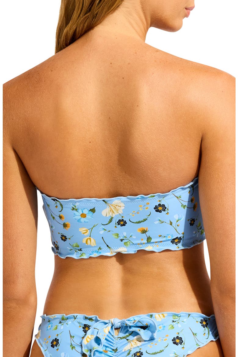 Lettuce Edge Bandeau Bikini Top, Alternate, color, POWDER BLUE