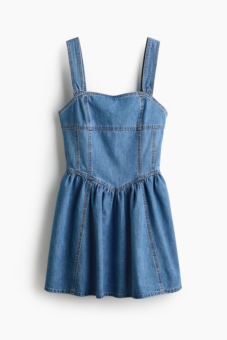 Dress With Flared Skirt, Alternate, color, Denim blue