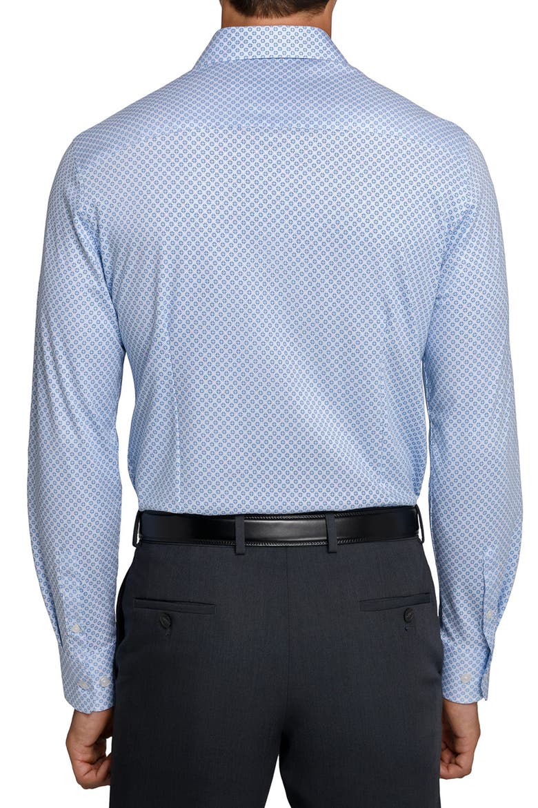 Slim Fit Floral Geo Reworked Cotton Dress Shirt, Alternate, color, WHITE/ BLUE
