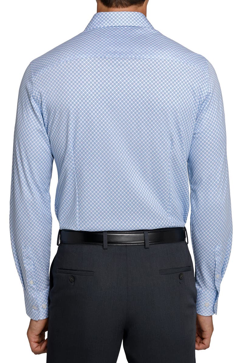 W.R.K Slim Fit Floral Geo Reworked Cotton Dress Shirt, Alternate, color, White/ Blue