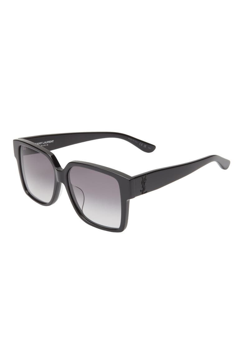56mm Square Sunglasses, Alternate, color, GREY GREY