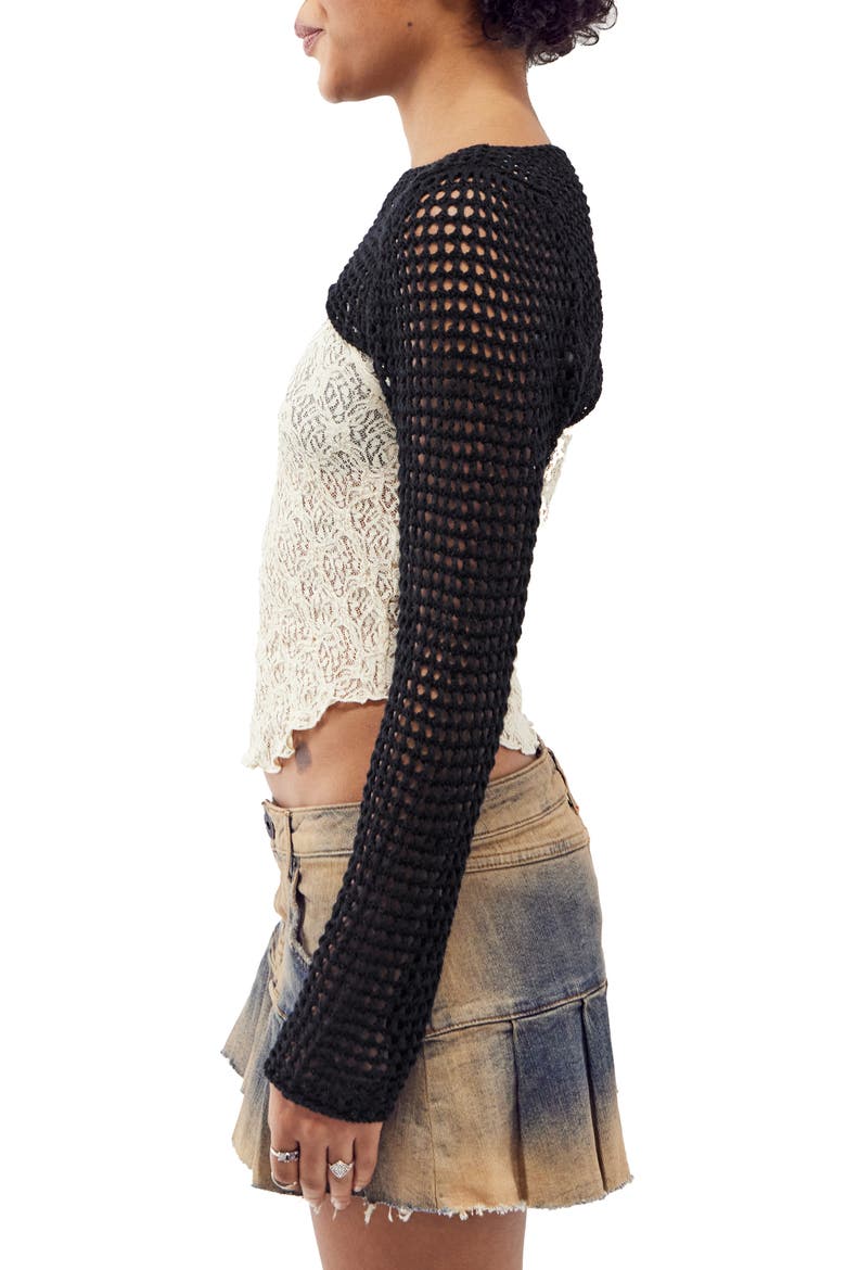 Lattic Shrug, Alternate, color, BLACK