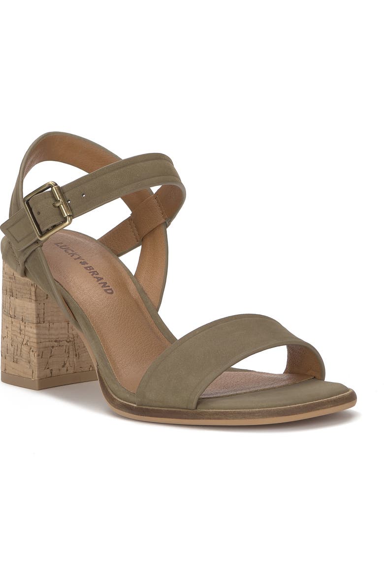 Lucky Brand Hallia Ankle Strap Sandal, Main, color, Capers