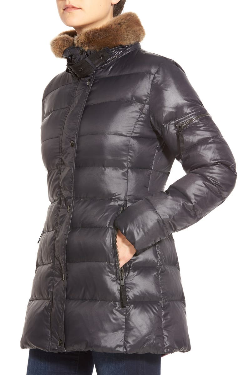 S13 /NYC 'Mulberry' Faux Fur Trim Puffer Coat, Alternate, color, 