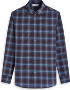 Bugatchi Karl Shaped Fit Plaid Cotton & Cashmere Button-Up Shirt