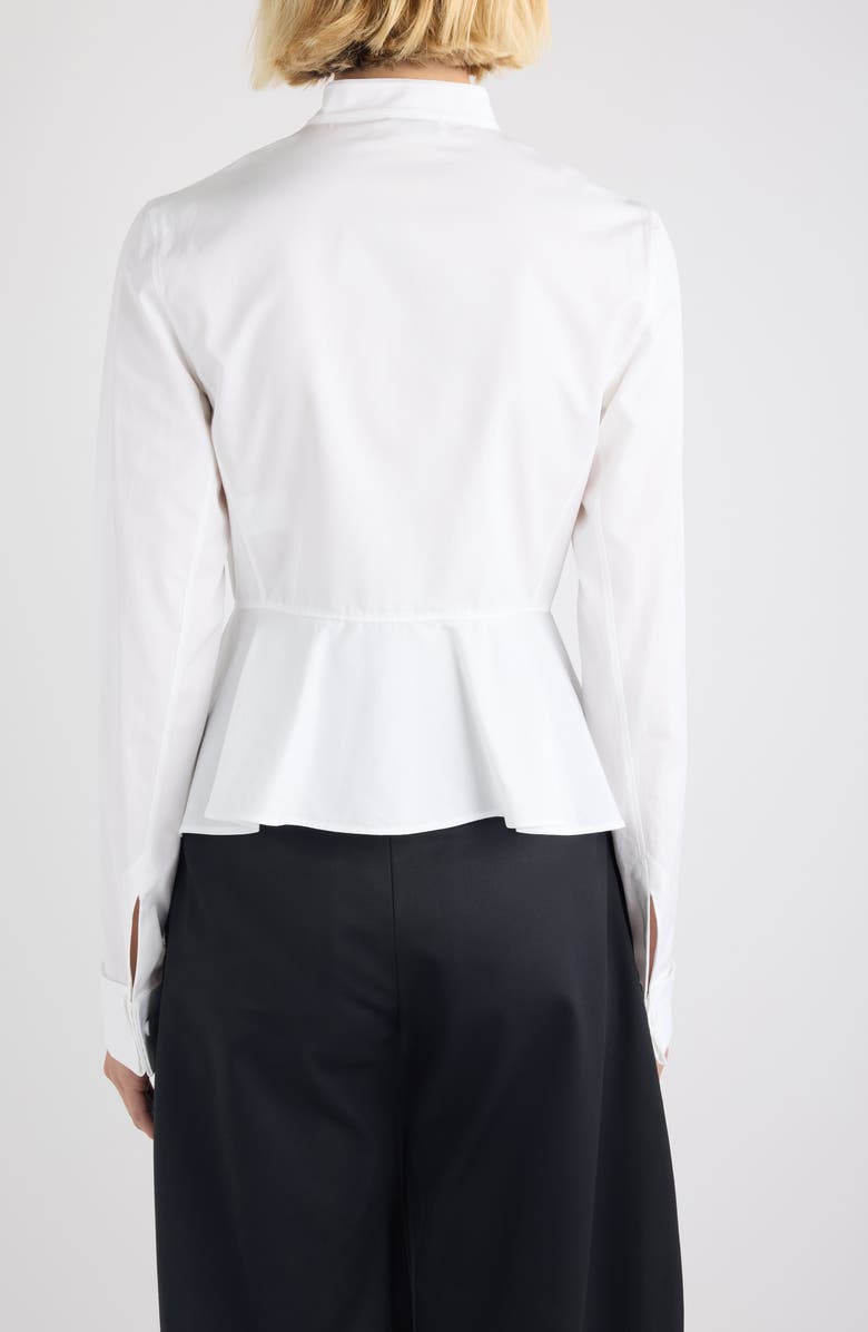 Alaïa Tux Cotton Poplin Button-Up Shirt, Alternate, color, Blanc