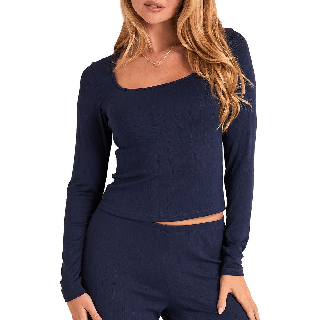 Adore Me Pointelle Long Sleeve Top In Transparent