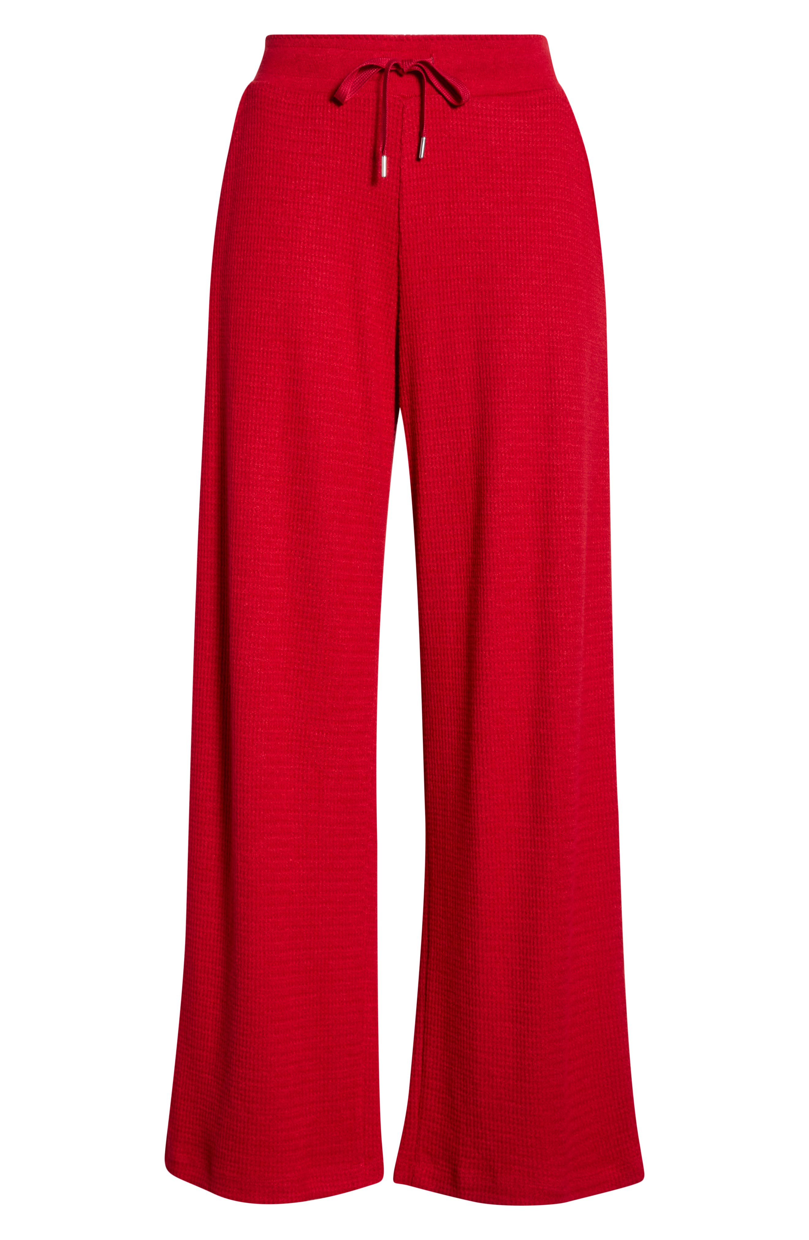 Madewell Waffle Wide Leg Pajama Pant In Red