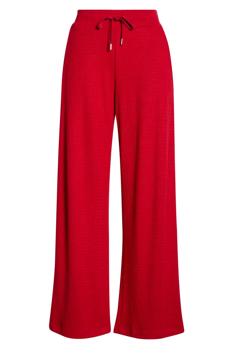 Waffle Wide Leg Pajama Pant, Alternate, color, CRIMSON