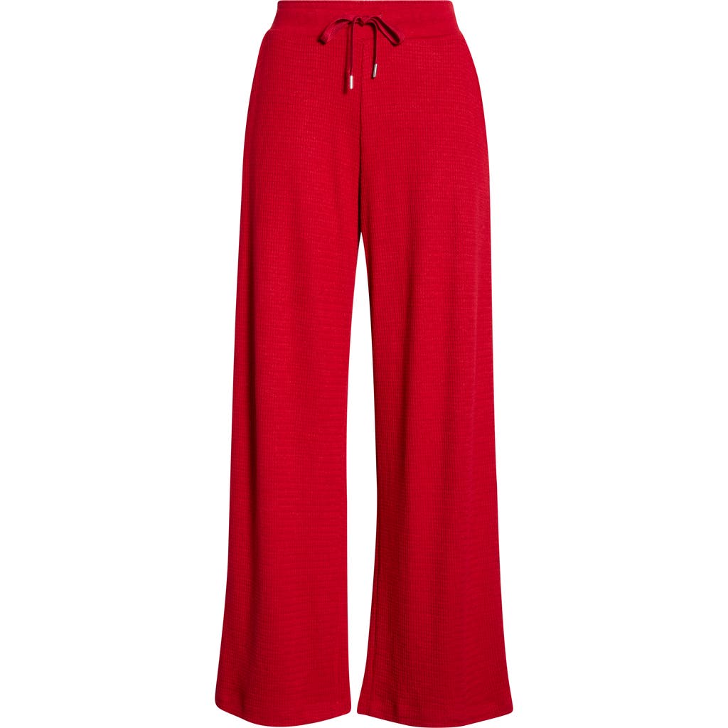 Madewell Waffle Wide Leg Pajama Pant In Red