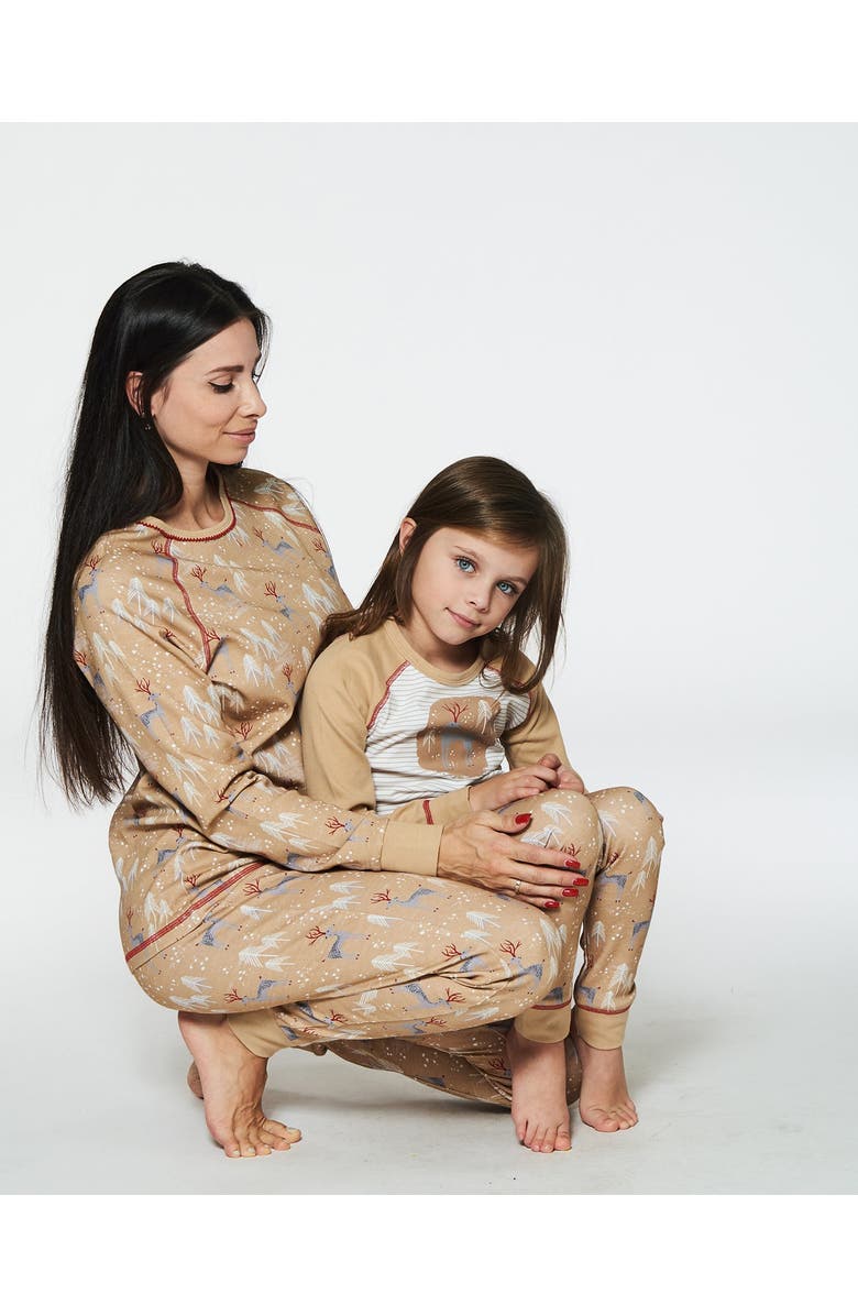 Deux par Deux Women's Two Piece Family Christmas Pajama Set, Alternate, color,