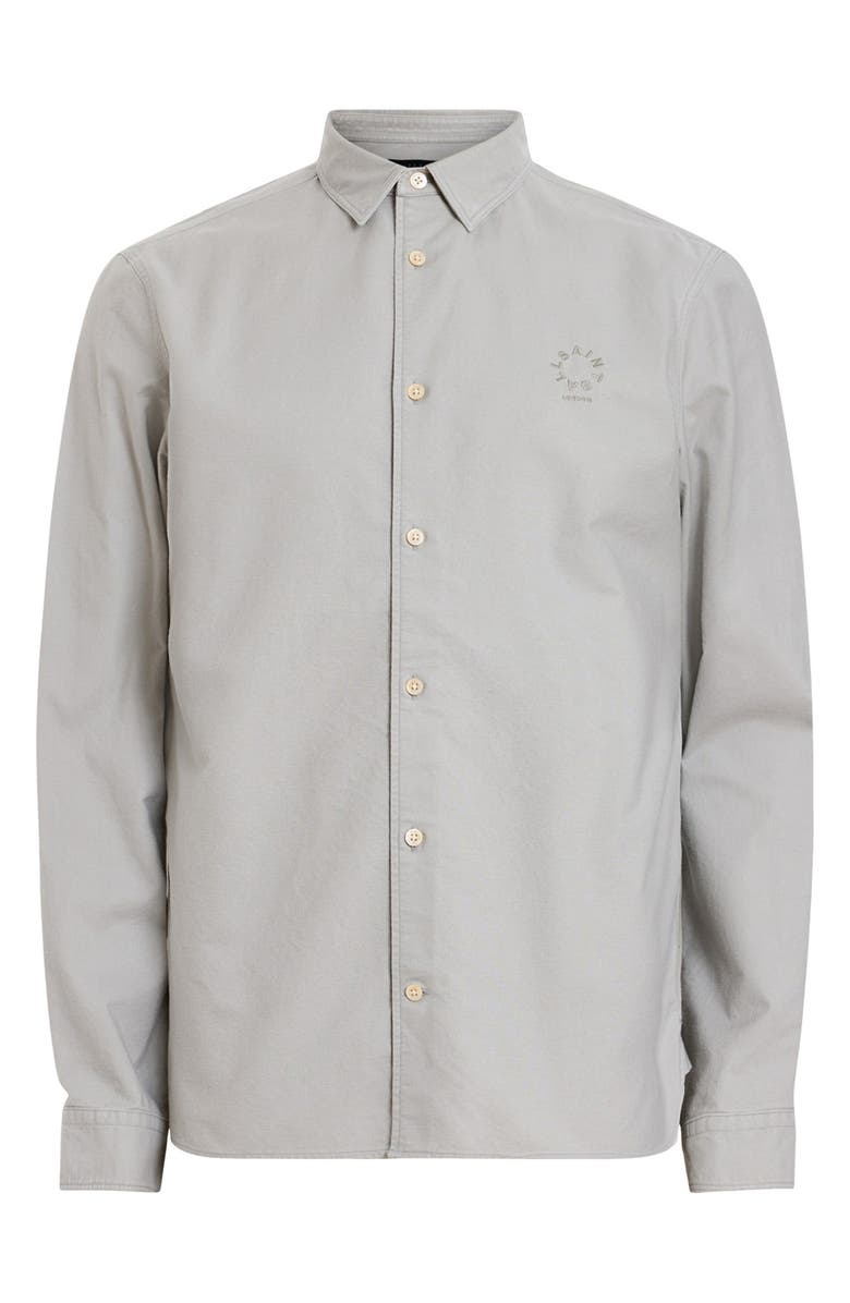 AllSaints Haven Solid Cotton Button-Up Shirt, Alternate, color, 