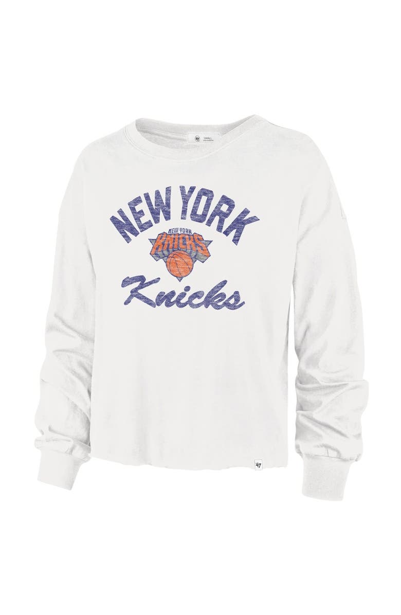 '47 Women's '47 Cream New York Knicks Parkway Wrapped Up Long Sleeve T-Shirt, Alternate, color, Cream