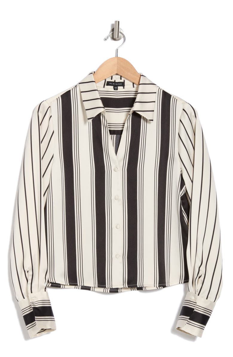 Pleione Long Sleeve Crop Button-Up Shirt, Alternate, color,