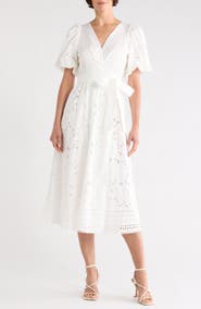 Diane von Furstenberg Delilah Puff Sleeve Wrap Dress