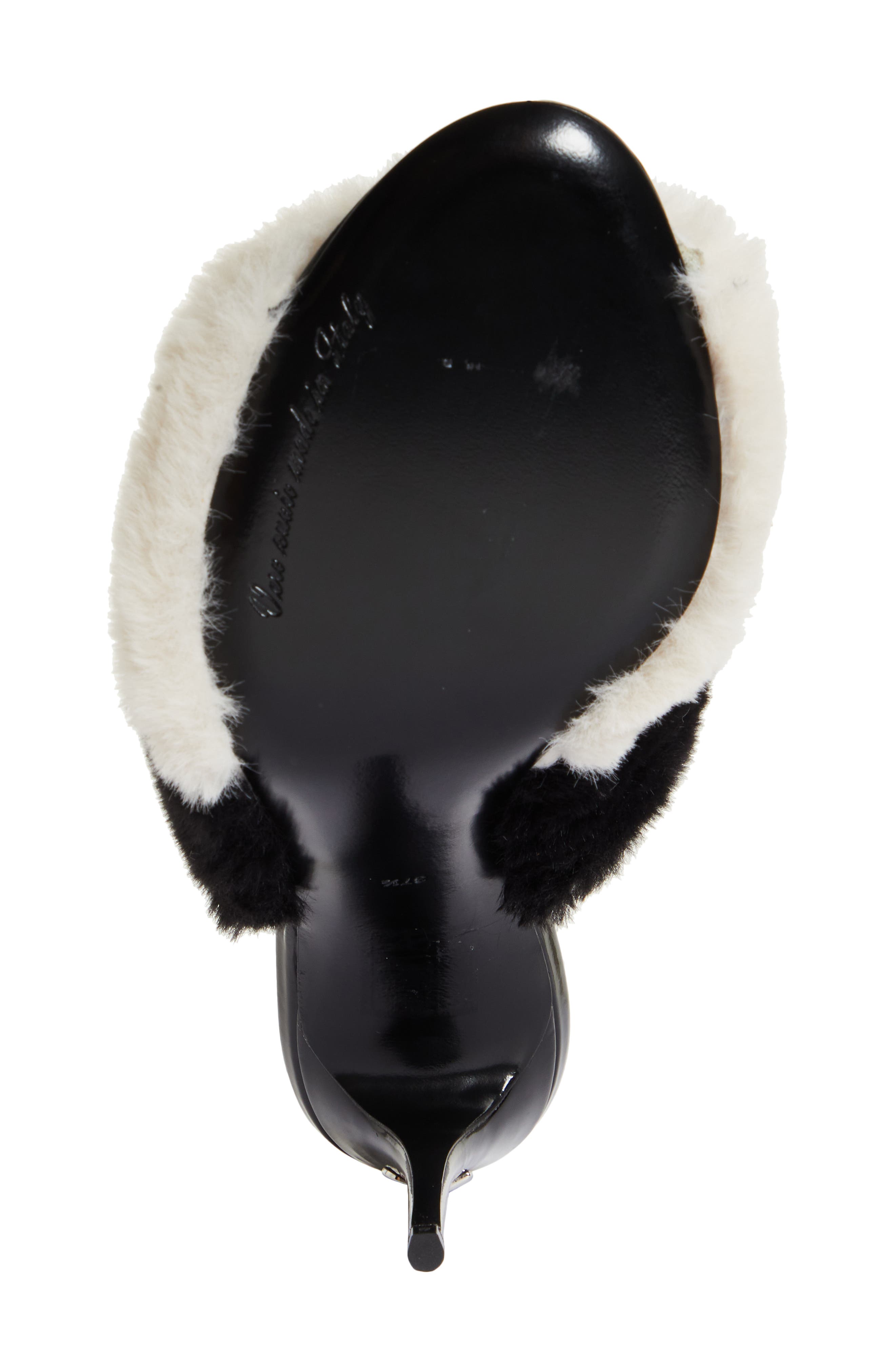 Dolce&Gabbana Keira Colorblock Faux Fur Slide Sandal, Alternate, color, 