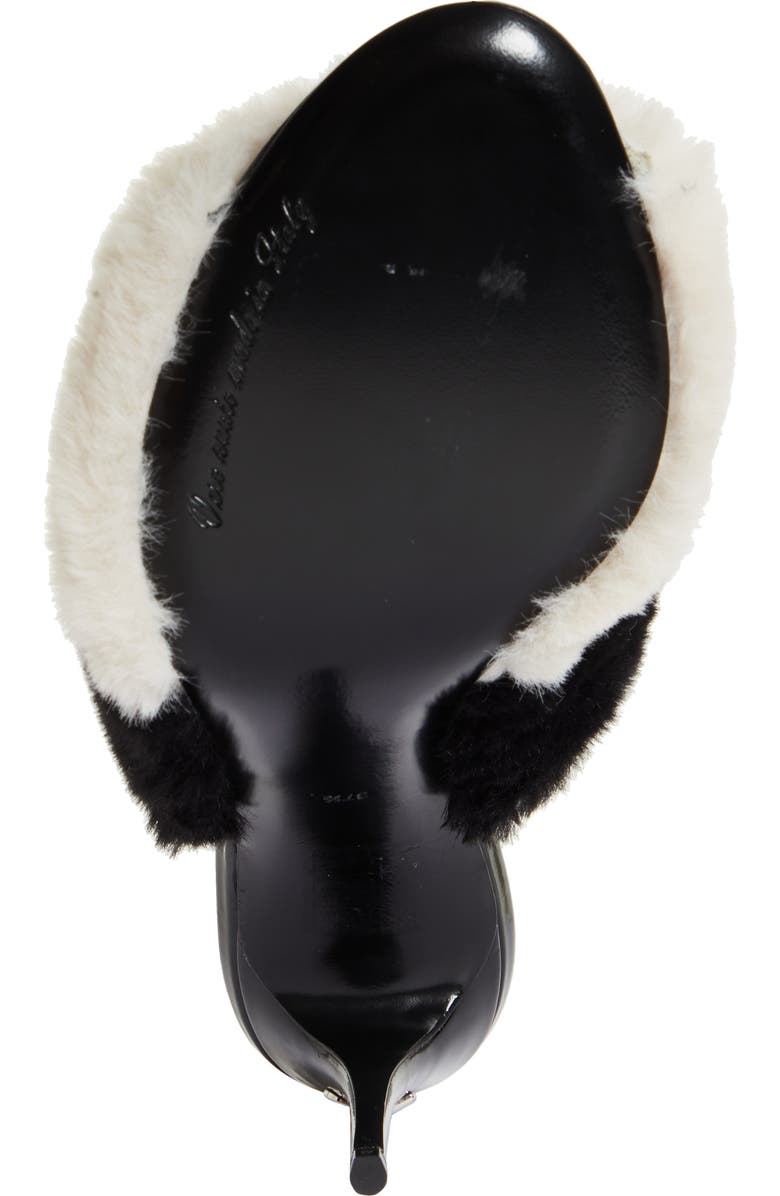 Dolce&Gabbana Keira Colorblock Faux Fur Slide Sandal, Alternate, color,