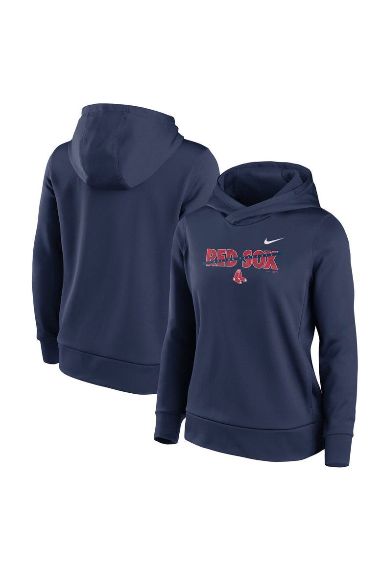 Women's Nike Navy Boston Red Sox Club Angle Performance Pullover Hoodie, Main, color, NAVY
