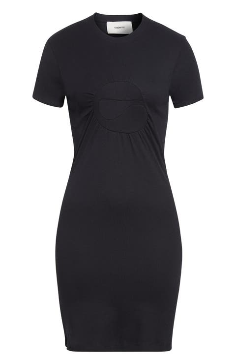 C-Logo Gathered Organic Cotton Minidress