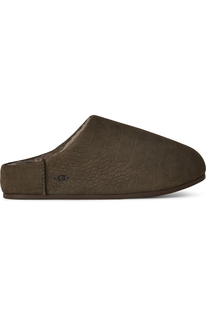 UGG<sup>®</sup> Elea Croc Embossed Suede Slipper, Alternate, color, Dense Smoke
