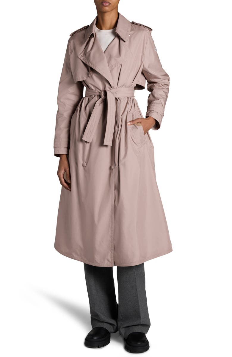 Moncler Barbentane Trench Coat, Alternate, color, Pink Taupe