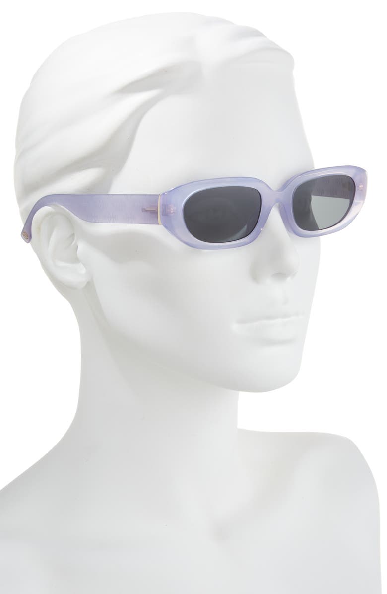 Tory Burch 52mm Irregular Sunglasses, Alternate, color, Milky Purple / Grey