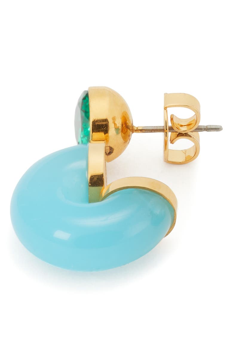 Kate Spade New York seeing stripes crystal stud hoop earrings, Alternate, color,