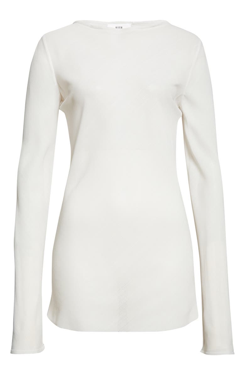 RIER Bias Cut Wool Top, Main, color, Light Grey Gaze