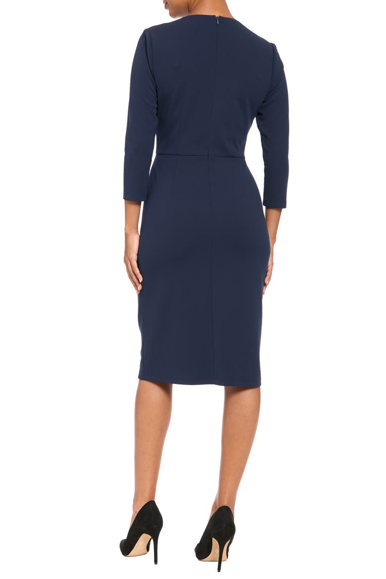 Button Detail Sheath Dress, Alternate, color, NAVY BLAZER